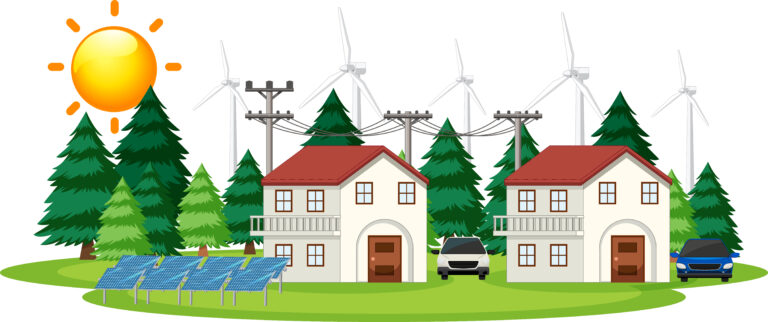 Diagram showing how solar cell works at home illustration